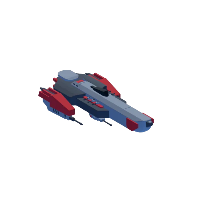Destroyer 01 fast capital hull in red, white, and blue