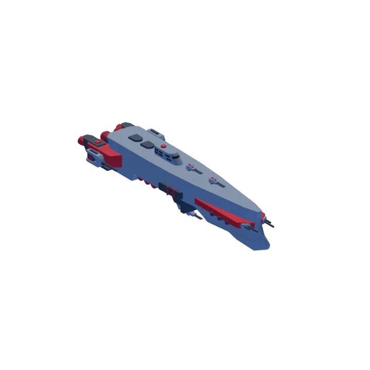 Destroyer 02 balanced hull in red, white, and blue