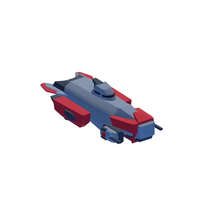 Frigate 01 recon hull in red, white, and blue