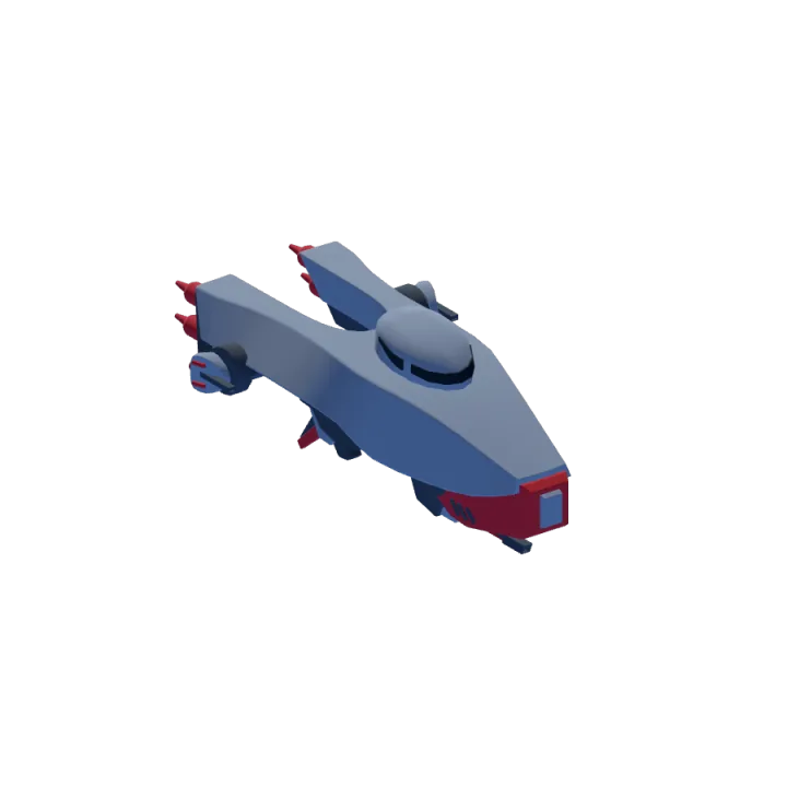 Frigate 02 balanced hull in red, white, and blue