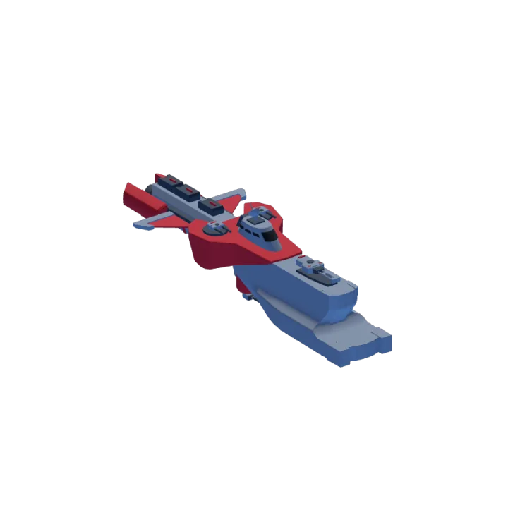 Light Cruiser 03 strike hull in red, white, and blue